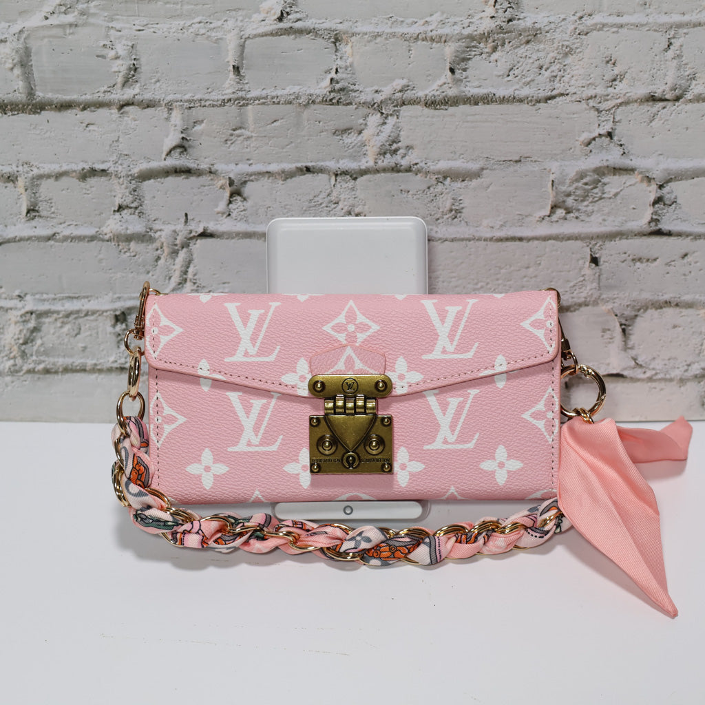 LV iPhone Case Pink Monogram Crossbody Wallet For 17/ Pro/ Pro Max/ Air