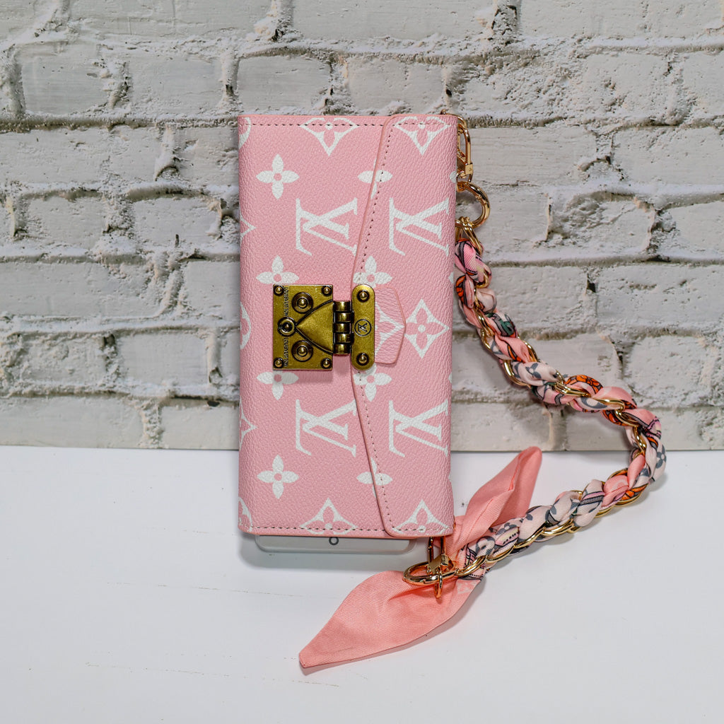 LV iPhone Case Pink Monogram Crossbody Wallet For 17/ Pro/ Pro Max/ Air for iphone-17