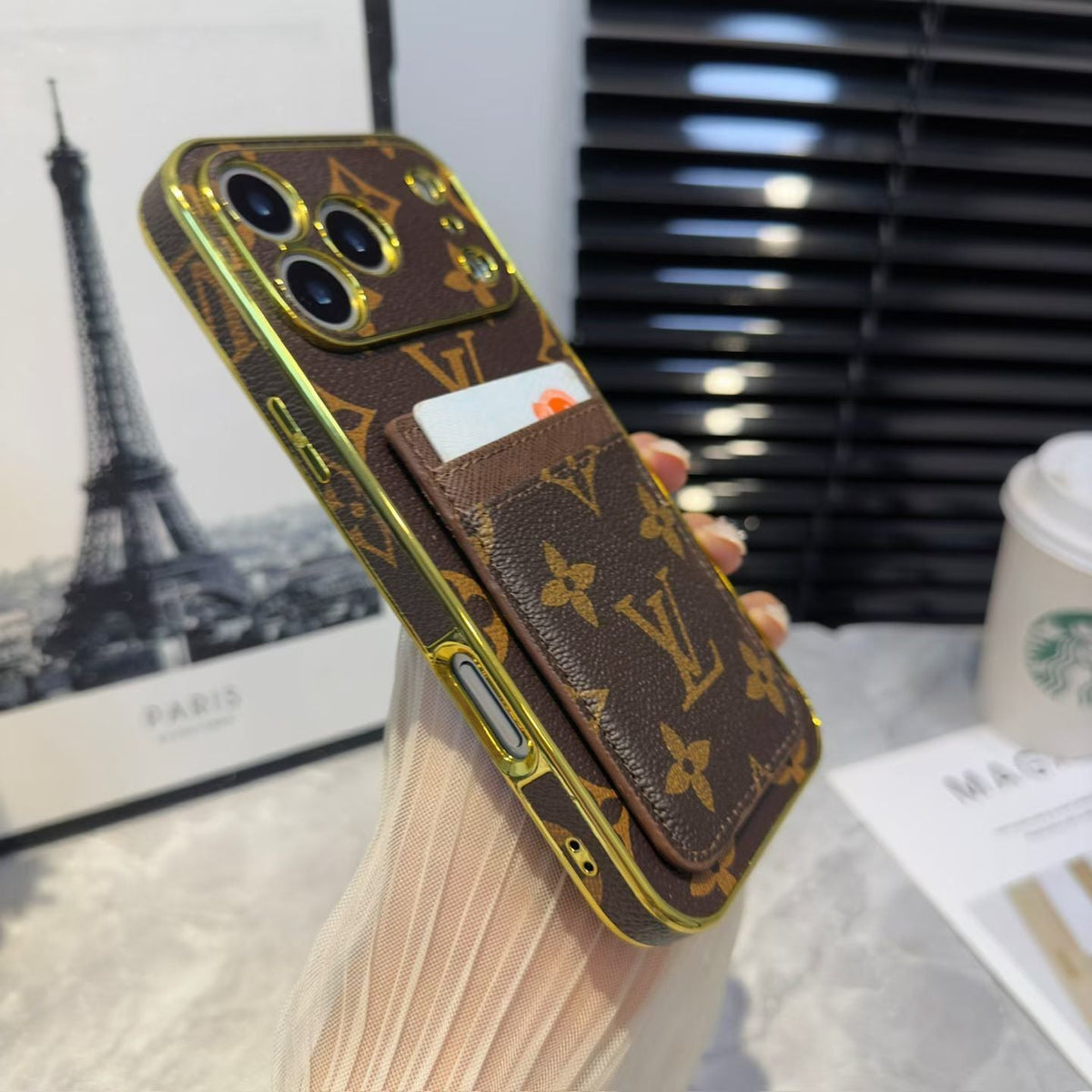 LV Pattern Leather iPhone Case 12-17 / Pro / Pro Max / Plus / Air for 12-pro