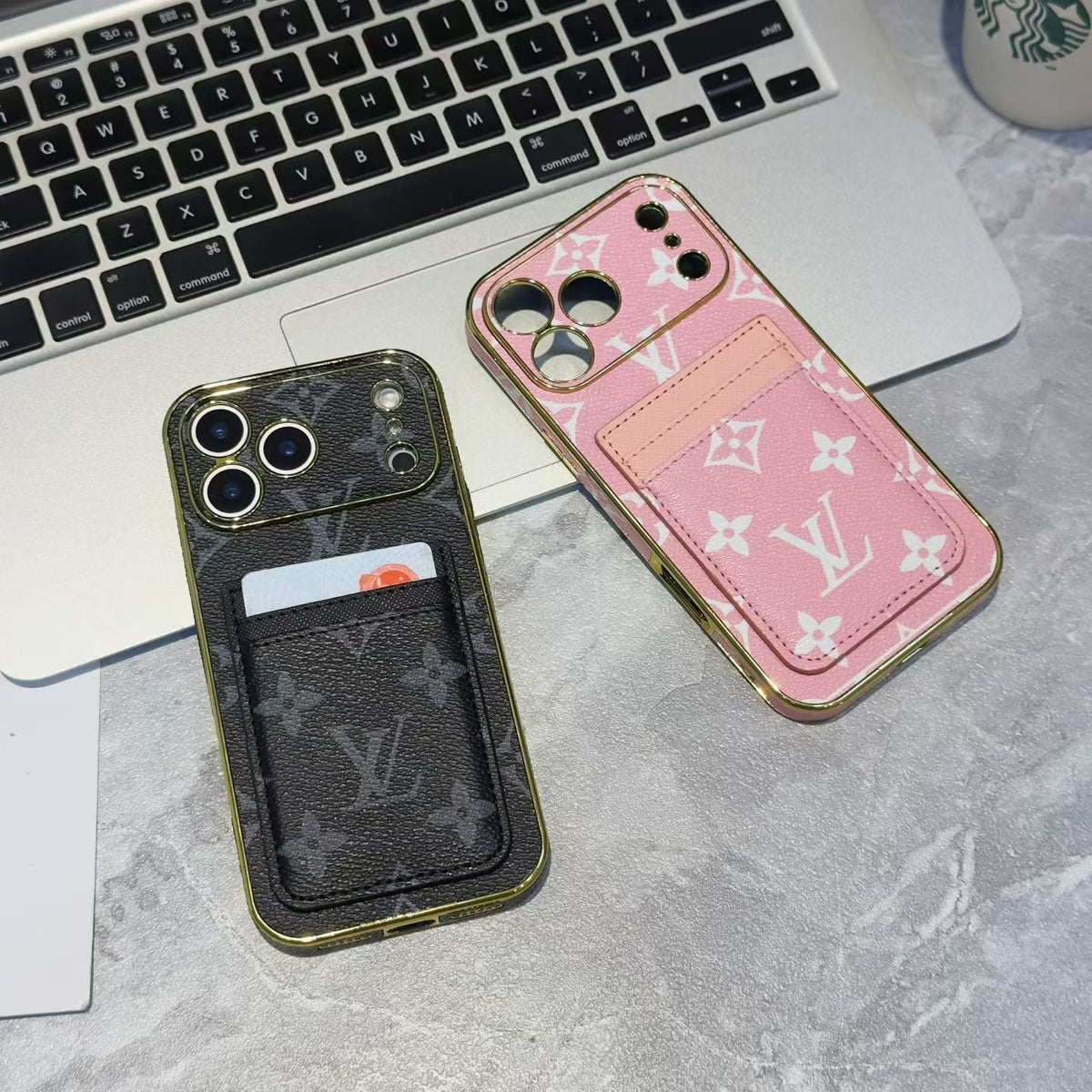 LV Pattern Leather iPhone Case 12-17 / Pro / Pro Max / Plus / Air