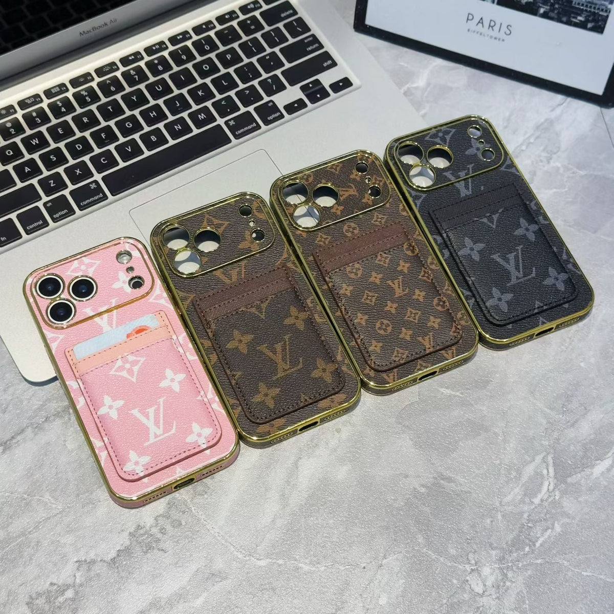 LV Pattern Leather iPhone Case 12-17 / Pro / Pro Max / Plus / Air