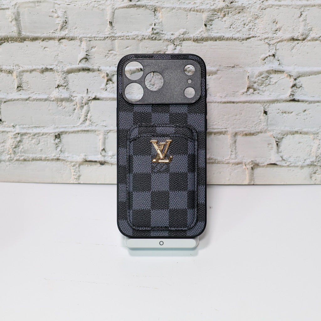 LV Style Card Holder Phone Case For iPhone 12-17 / Pro / Pro Max / Plus for 12-pro-max