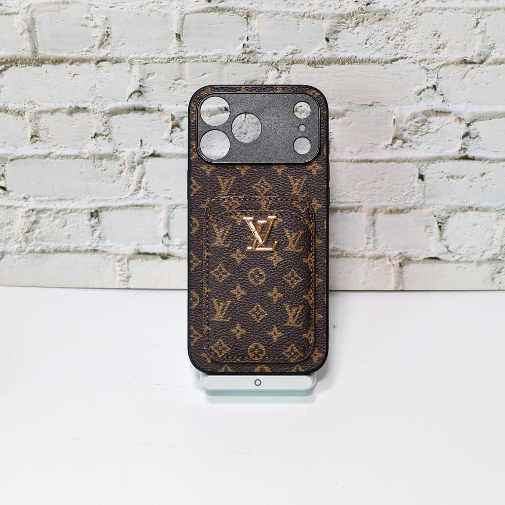 LV Style Card Holder Phone Case For iPhone 12-17 / Pro / Pro Max / Plus for 12-pro-max