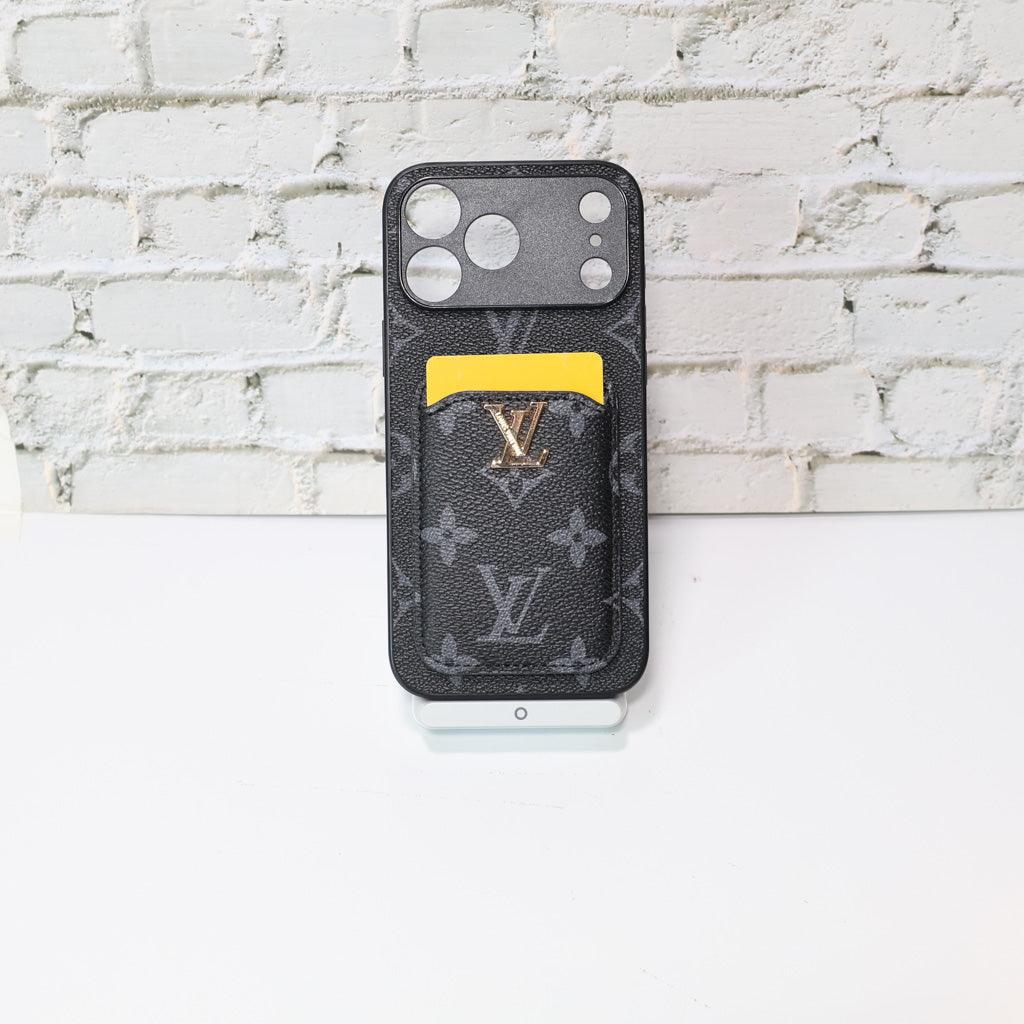 LV Style Card Holder Phone Case For iPhone 12-17 / Pro / Pro Max / Plus for 12-pro