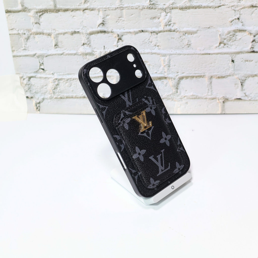 LV Style Card Holder Phone Case For iPhone 12-17 / Pro / Pro Max / Plus for 12-pro