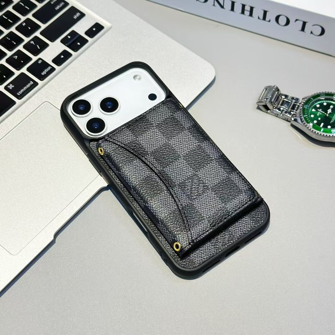 Luxury Card Holder Wallet LV Style iPhone 17 Series Phone Case for 17-air