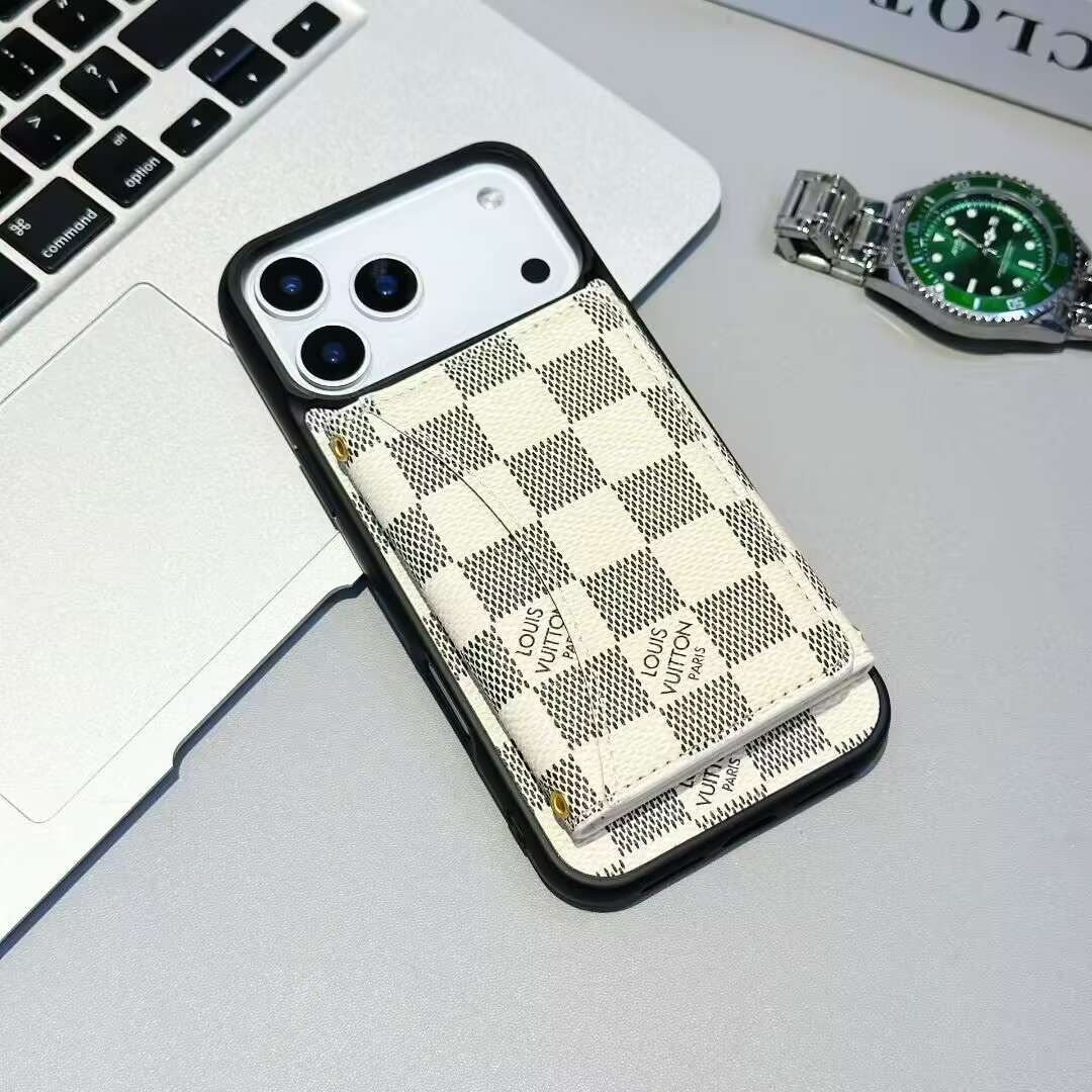 Luxury Card Holder Wallet LV Style iPhone 17 Series Phone Case for 17-air