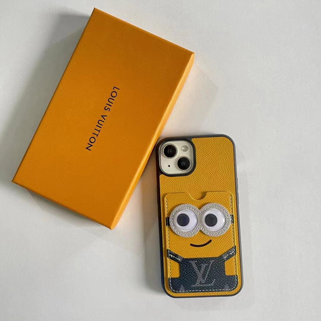 Louis Vuitton Phone Case Minions Card Holder For 11 12 13 14 Pro Max Plus