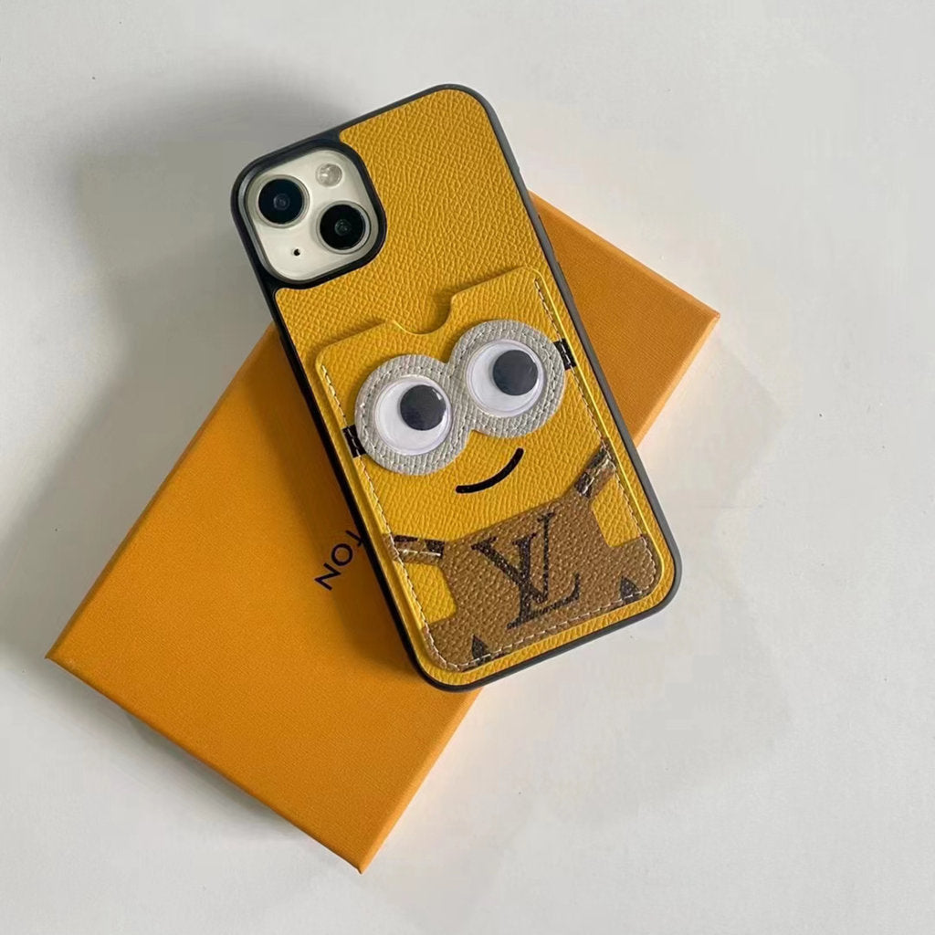 Louis Vuitton Phone Case Minions Card Holder For 11 12 13 14 Pro Max Plus for 11-pro