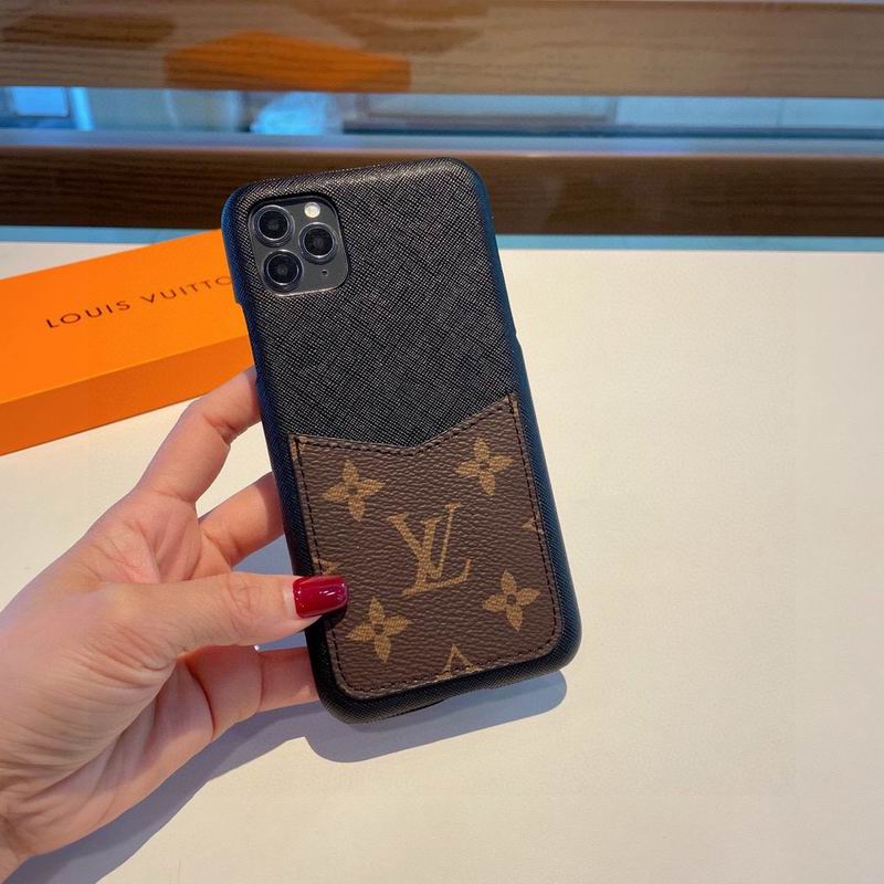 Fashion LV iPhone Case Monogram Card Leather Slot For I Pro Max Plus for 12