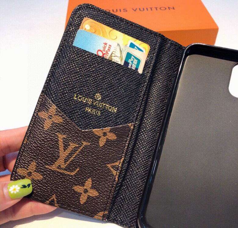 iPhone Wallet Case Brown Mono Leather Black Edge 11 12 13 14 15 16 Pro Max Plus for 13-pro-max