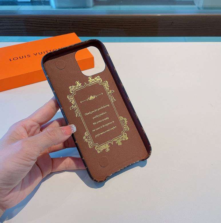 LV Monogram iPhone Case Brown Hand Strap For 11 12 13 14 15 16 Pro Max for 12-pro-max