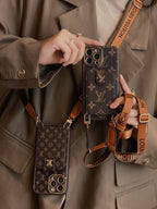 LV Case iPhone 15 Pro Max Detachable Belt Crossbody Style for 12