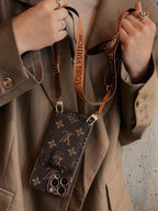 LV Case iPhone 15 Pro Max Detachable Belt Crossbody Style for 13