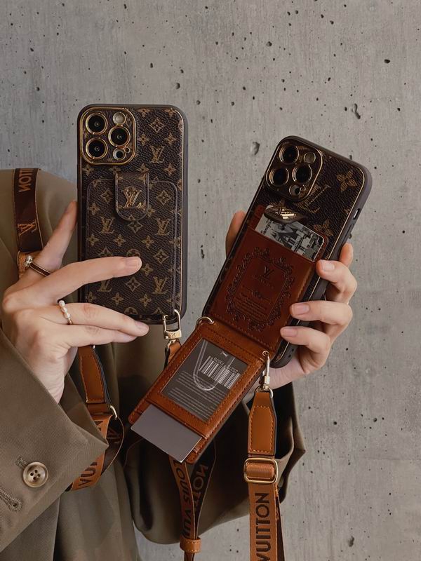 LV Case iPhone 15 Pro Max Detachable Belt Crossbody Style for 13