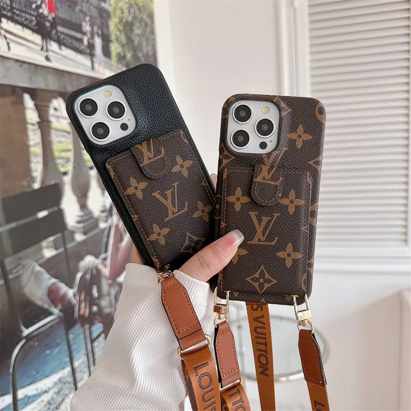 Fashion Cardholder Case Crossbody Strap For iPhone Case for 12
