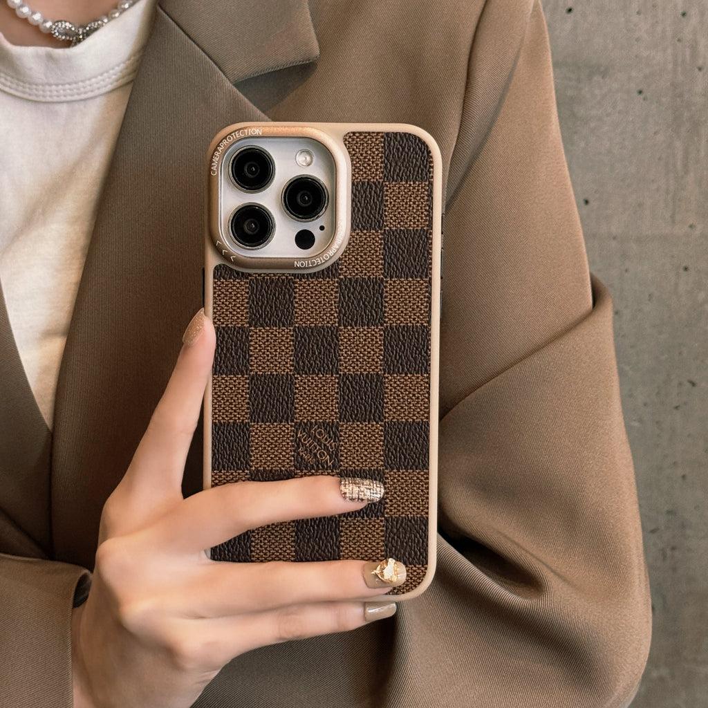 Classic Leather Design iPhone Case For 13-16 Pro Max
