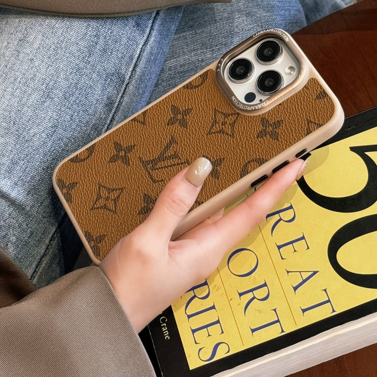 Classic Leather Design iPhone Case For 13-16 Pro Max