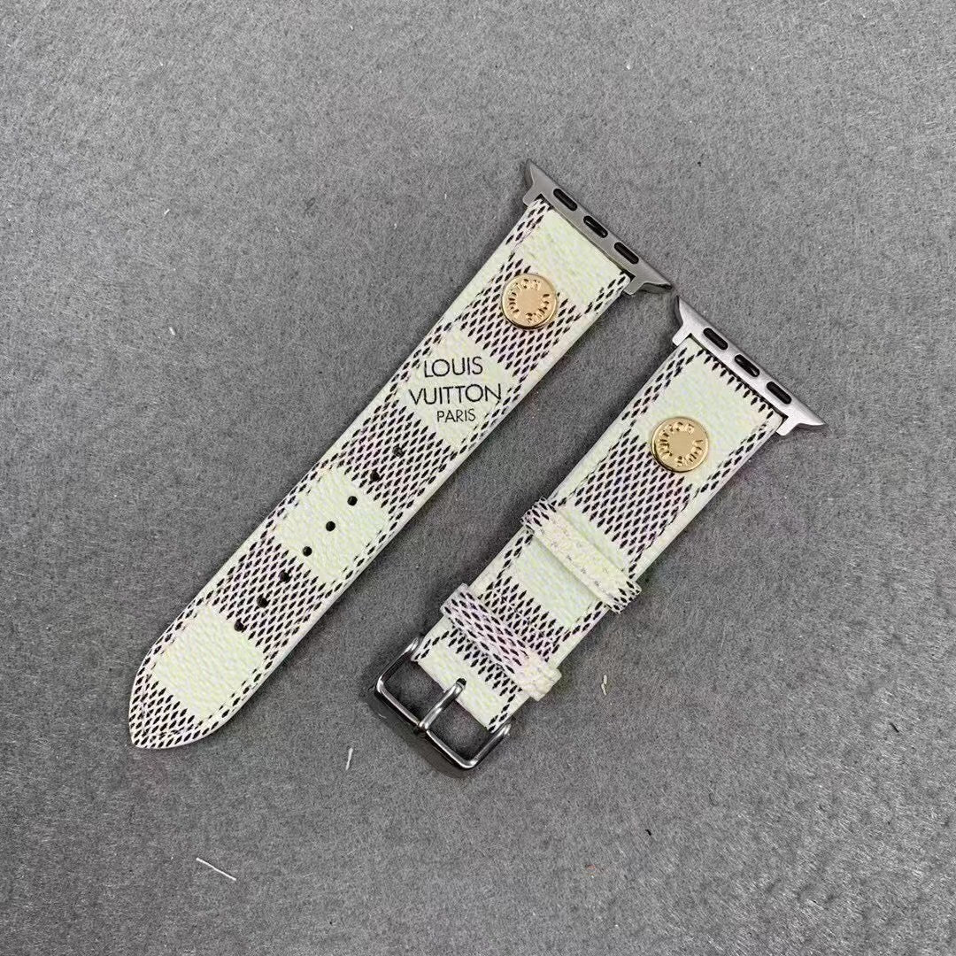 White Checkered Luxury Apple Watch Band for 38mm-40mm-41mm