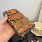 Louis Vuitton Card Holder Phone Case Crossbody 12-17 / Pro / Pro Max / Plus for 13
