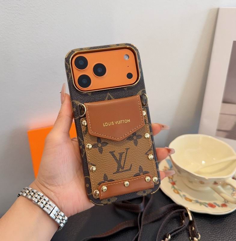 Louis Vuitton Card Holder Phone Case Crossbody 12-17 / Pro / Pro Max / Plus for 13-pro