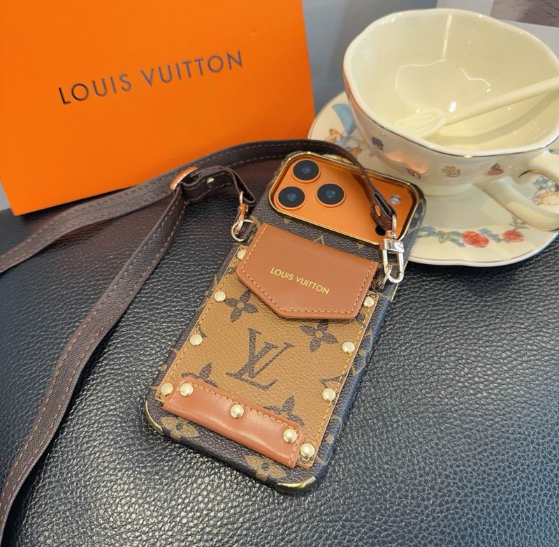 Louis Vuitton Card Holder Phone Case Crossbody 12-17 / Pro / Pro Max / Plus for 12-pro