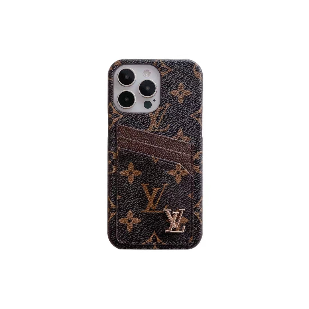 LV iPhone Case Card Slot Accent Color For 11 12 13 14 15 16 Pro Max Plus Series for 12-pro