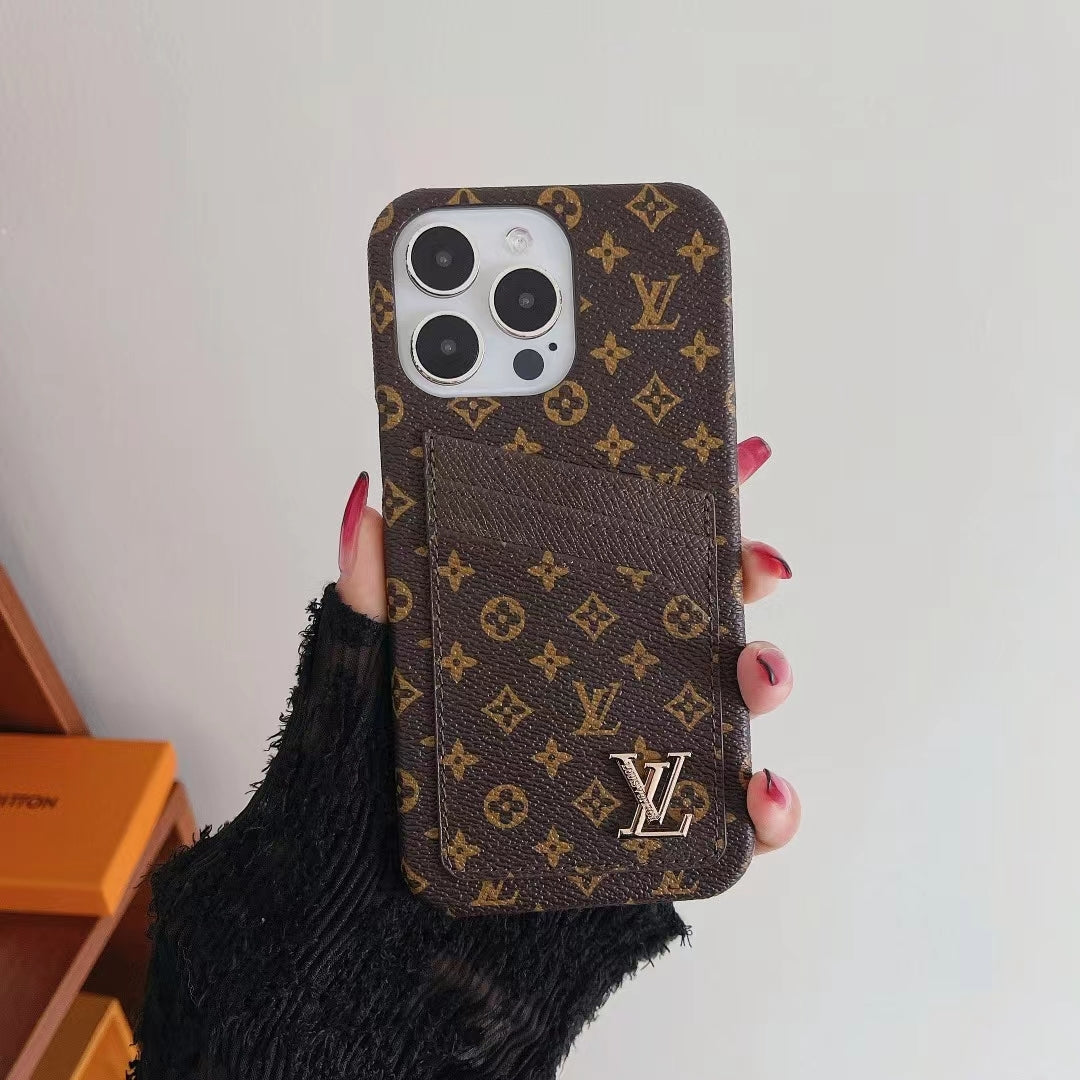 LV iPhone Case Card Slot Accent Color For 11 12 13 14 15 16 Pro Max Plus Series for 12-pro