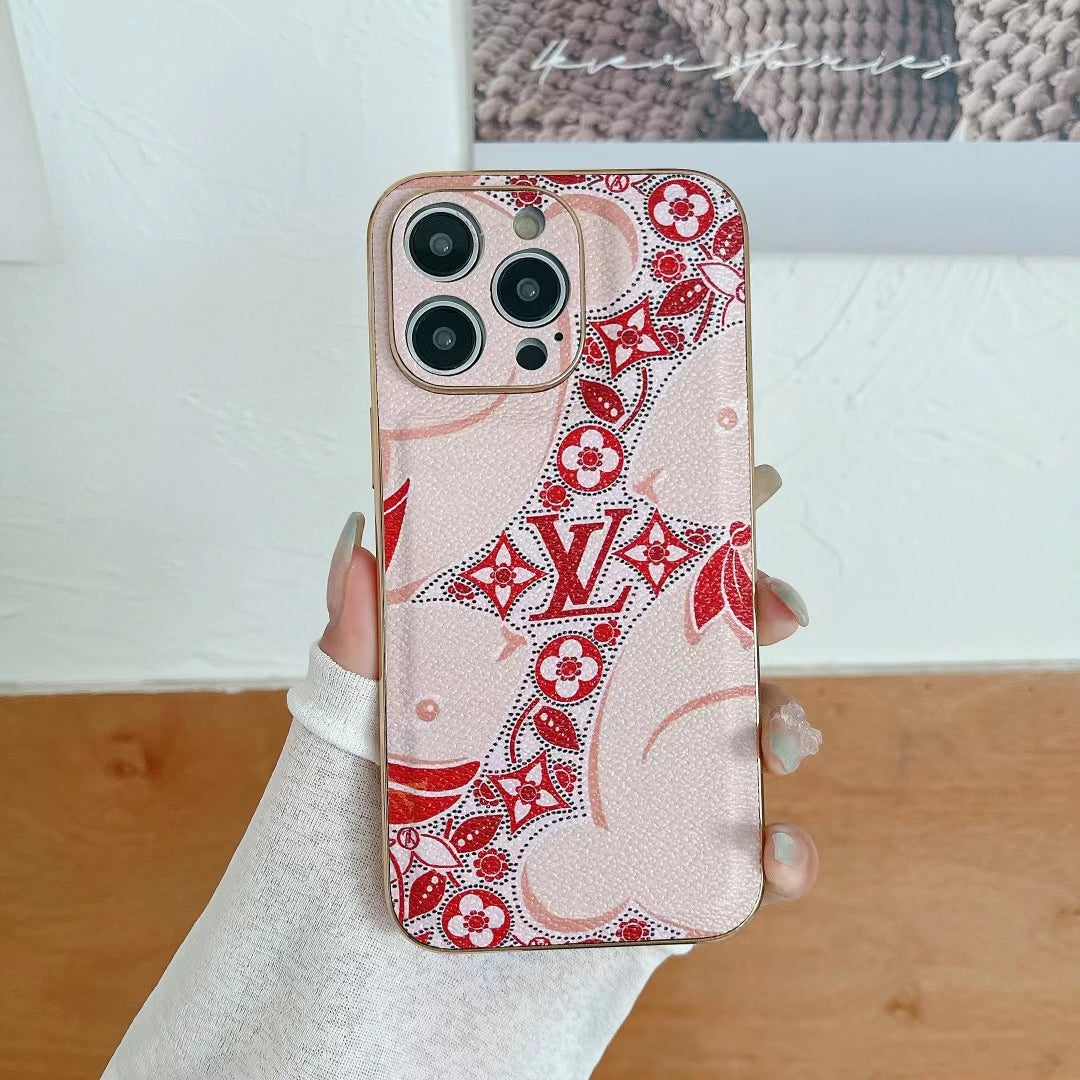 LV Phone Case For I Pro Max Quilted Leather for 12