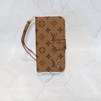 Classic LV Leather Wallet iPhone Case 12-17 Pro Max Plus Air for 12-pro