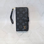 Classic LV Leather Wallet iPhone Case 12-17 Pro Max Plus Air for 12-pro
