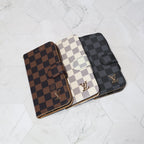 Classic LV Leather Wallet iPhone Case 12-17 Pro Max Plus Air