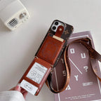 Fashion Cardholder Case Crossbody Strap For iPhone Case for 12-pro