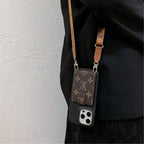Fashion Cardholder Case Crossbody Strap For iPhone Case for 12