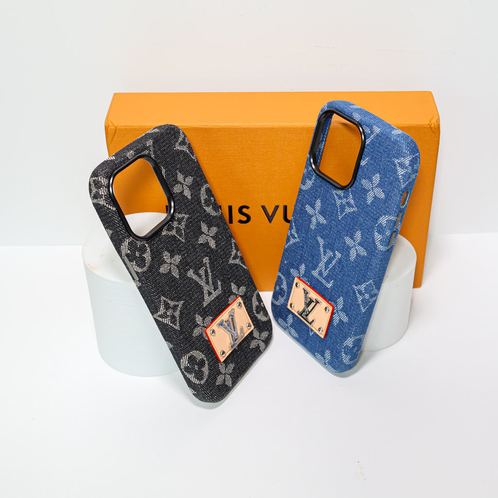 Denim Style LV Case iPhone 13-16 Pro Max