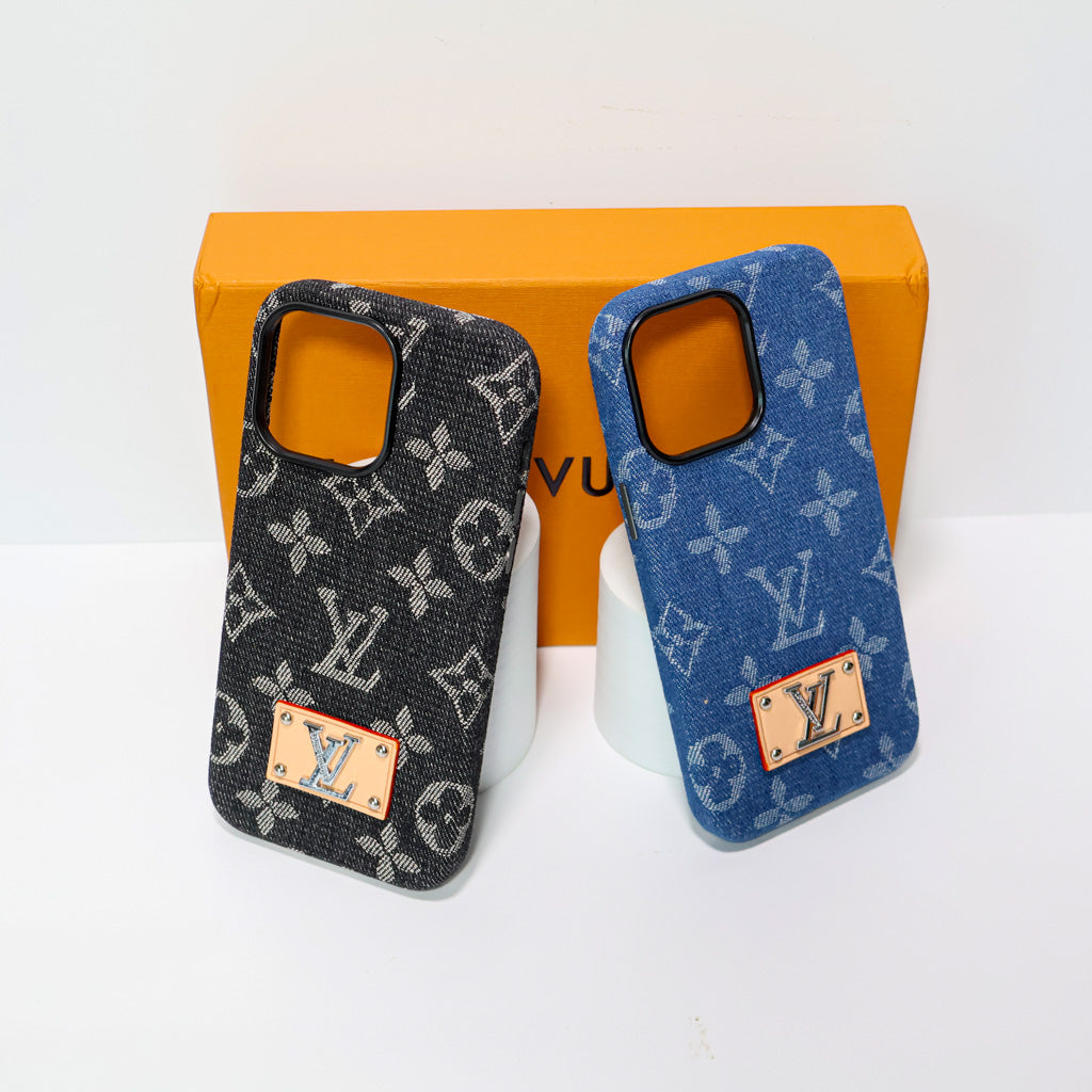 Denim Style LV Case iPhone 13-16 Pro Max