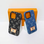Denim Style LV Case iPhone 13-16 Pro Max