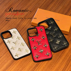 Luxury Golden Monogram Leather iPhone Case for 12-pro-max