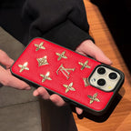 Luxury Golden Monogram Leather iPhone Case for 12-pro-max