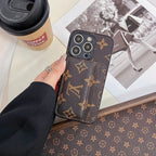 Luxury Case iPhone Series Monogram Leather Dual Cardholder for 12