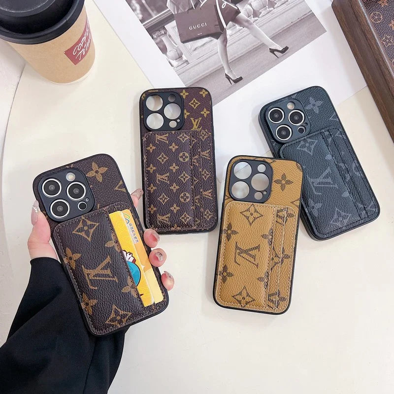 Luxury Case iPhone Series Monogram Leather Dual Cardholder for 12