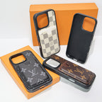 LV Leather Phone Case Card Holder For 12-16 Pro Max Plus