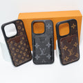 LV Leather Phone Case Card Holder For 12-16 Pro Max Plus