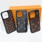 LV Leather Phone Case Card Holder For 12-16 Pro Max Plus