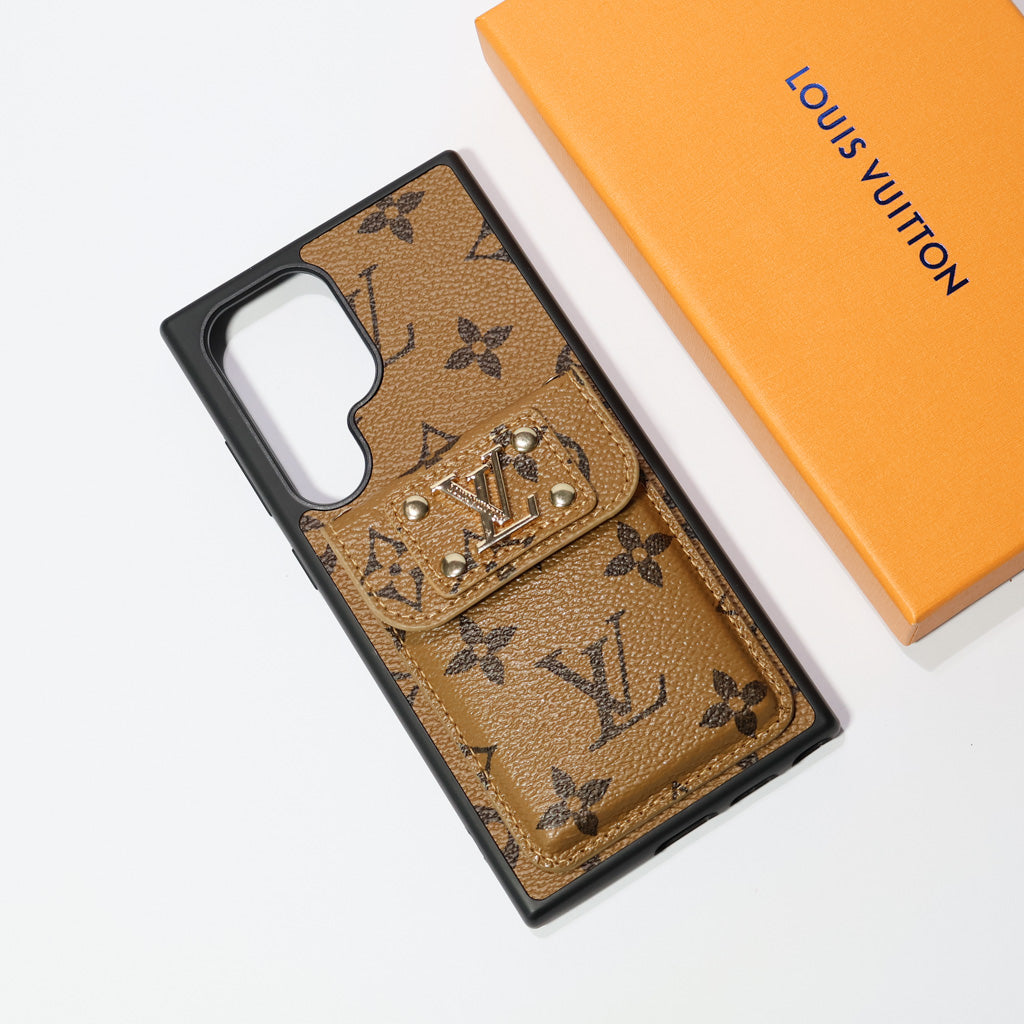 Louis Vuitton Galaxy Case Card Holder For Samsung S22 23 24 25 26 Plus Ultra Series for s22-plus