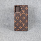 Louis Vuitton Phone Case Wallet For I Pro Max Plus Brown Monogram for 12-pro