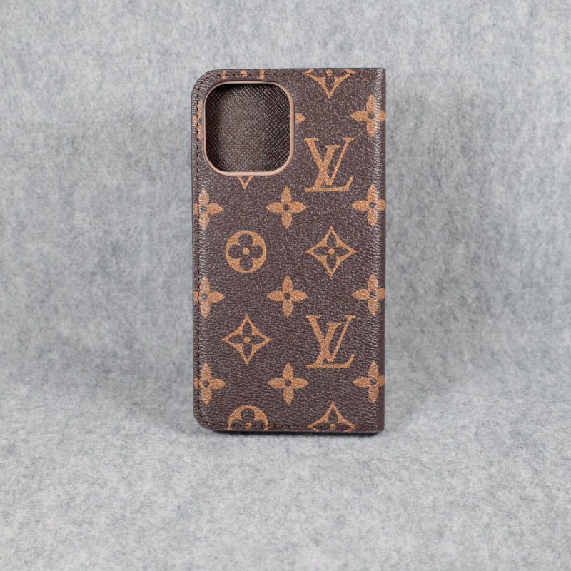 Louis Vuitton Phone Case Wallet For I Pro Max Plus Brown Monogram for 12-pro