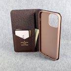 Louis Vuitton Phone Case Wallet For I Pro Max Plus Brown Monogram for 13