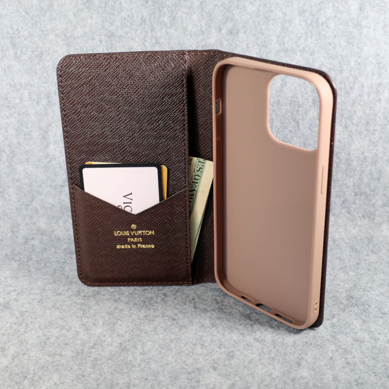 Louis Vuitton Phone Case Wallet For I Pro Max Plus Brown Monogram for 13
