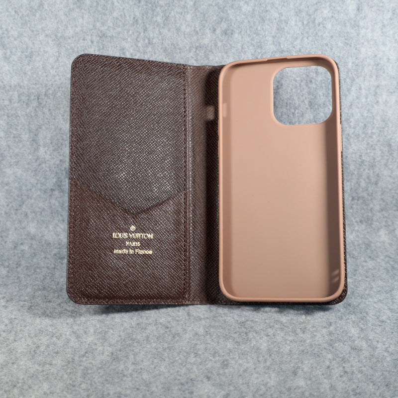 Louis Vuitton Phone Case Wallet For I Pro Max Plus Brown Monogram for 13-pro